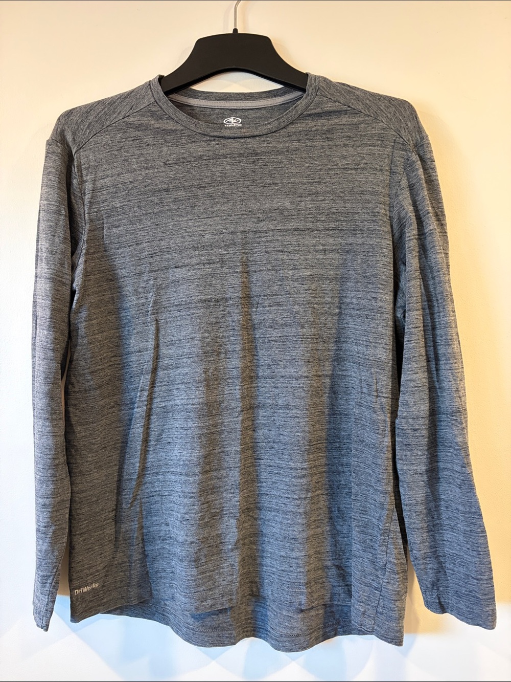 Athletic Works Gray Heather Long-Sleeve Performance Shirt